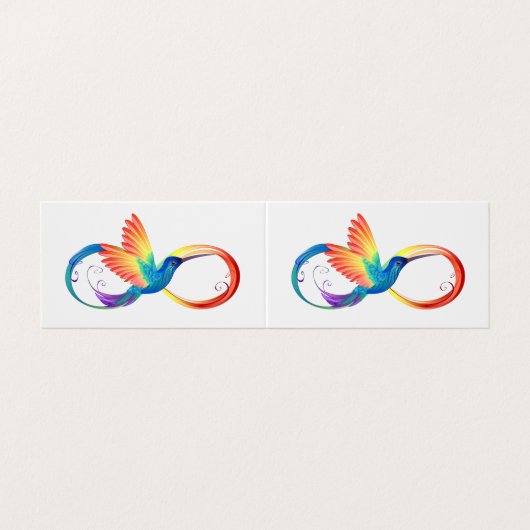 インフィニティシンボル付きレインボーハミングバード 名刺 (外部フラット)