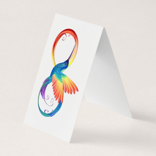 インフィニティシンボル付きレインボーハミングバード 名刺 (裏面)