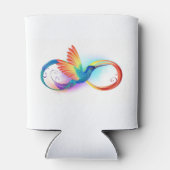 インフィニティシンボル付きレインボーハミングバード 缶クーラー (裏面)