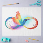 インフィニティシンボル付きレインボーハミングバード 薄葉紙 (クラフト)