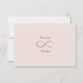 インフィニティシンボル ゴールド ブラッシュ ピンク 結婚式 RSVP 招待状 (正面)