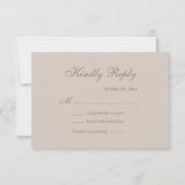 インフィニティシンボル ゴールド ブラッシュ ピンク 結婚式 RSVP 招待状 (裏面)