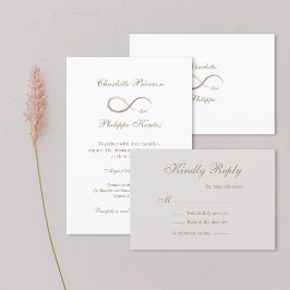 インフィニティシンボル ゴールド ホワイト グレー 結婚式 RSVP 招待状