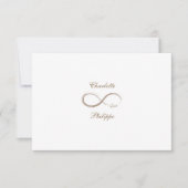 インフィニティシンボル ゴールド ホワイト グレー 結婚式 RSVP 招待状 (正面)