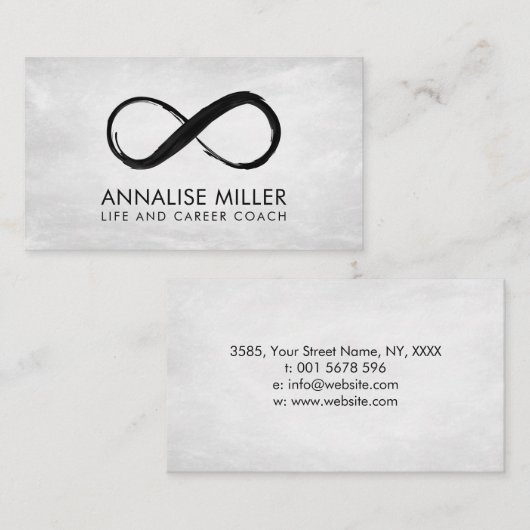 インフィニティシンボル – 白黒ストロ絵を描ーク 名刺 (正面/裏面)