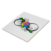 インフィニティシンボル(虹のバラ) タイル (側面)