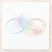 インフィニティシンボル（虹の羽根あり） ガラスコースター (裏面)