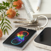 インフィニティシンボル(虹の羽根あり) キーホルダー (正面右)