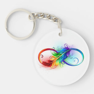 インフィニティシンボル(虹の羽根あり) キーホルダー