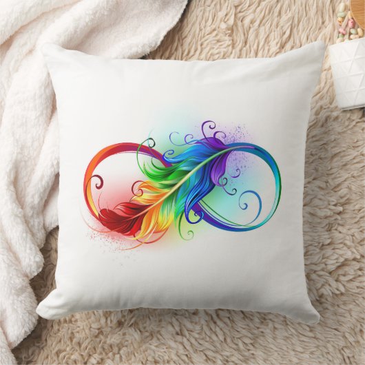 インフィニティシンボル(虹の羽根あり) クッション (ブランケット)