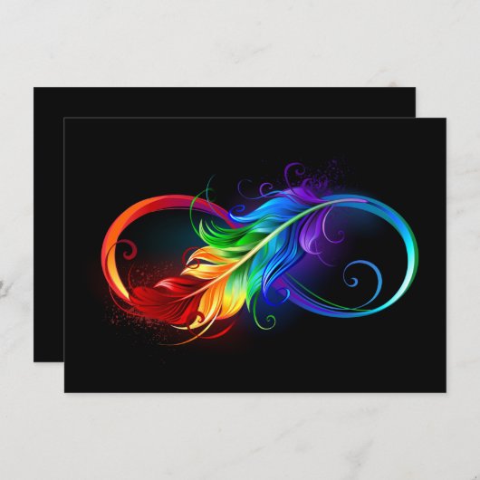 インフィニティシンボル(虹の羽根あり) サンキューカード (正面/裏面)