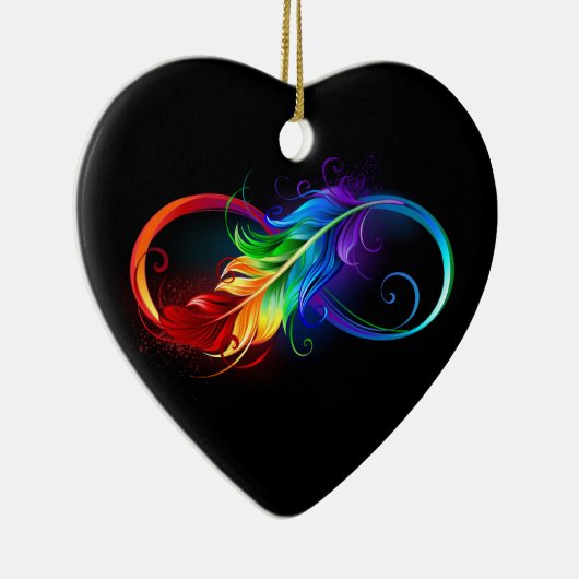 インフィニティシンボル(虹の羽根あり) セラミックオーナメント (右)