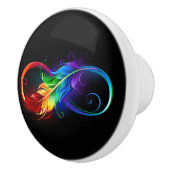 インフィニティシンボル（虹の羽根あり） セラミックノブ (右)