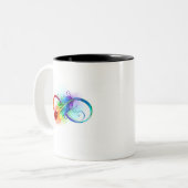 インフィニティシンボル(虹の羽根あり) ツートーンマグカップ (正面左)