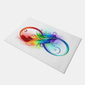 インフィニティシンボル（虹の羽根あり） ドアマット (アングル)