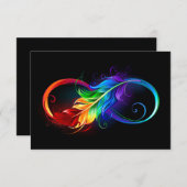 インフィニティシンボル(虹の羽根あり) ノートカード (正面/裏面)