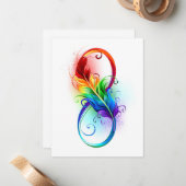 インフィニティシンボル(虹の羽根あり) ノートカード (正面/裏面インサイチュ)