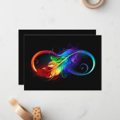 インフィニティシンボル（虹の羽根あり） ノートカード (正面/裏面インサイチュ)