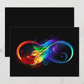インフィニティシンボル（虹の羽根あり） ノートカード (正面/裏面)