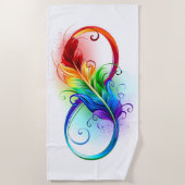 インフィニティシンボル（虹の羽根あり） ビーチタオル (正面)