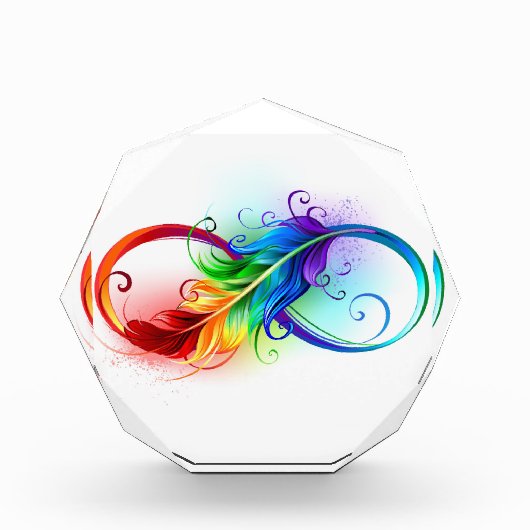 インフィニティシンボル（虹の羽根あり） フォトブロック (正面)