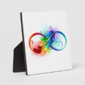 インフィニティシンボル（虹の羽根あり） フォトプラーク (正面)