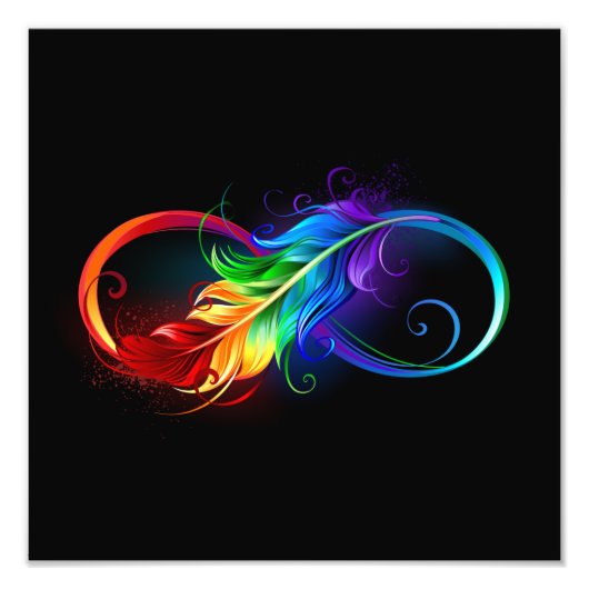 インフィニティシンボル（虹の羽根あり） フォトプリント            (正面)