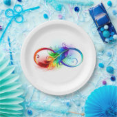 インフィニティシンボル（虹の羽根あり） ペーパープレート (パーティー)