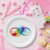 インフィニティシンボル（虹の羽根あり） ペーパープレート (パーティー)