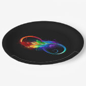 インフィニティシンボル（虹の羽根あり） ペーパープレート (アングル)