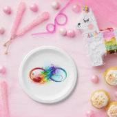 インフィニティシンボル（虹の羽根あり） ペーパープレート (パーティー)