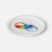 インフィニティシンボル（虹の羽根あり） ペーパープレート (アングル)