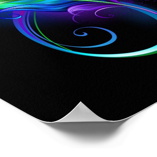 インフィニティシンボル(虹の羽根あり) ポスター (角)