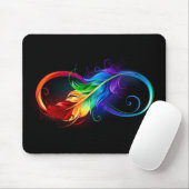 インフィニティシンボル(虹の羽根あり) マウスパッド (マウス)