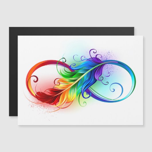 インフィニティシンボル（虹の羽根あり） マグネット招待状 (正面/裏面)