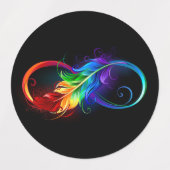 インフィニティシンボル（虹の羽根あり） ラベル (デザイン2)