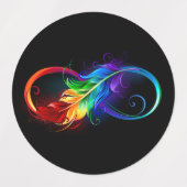 インフィニティシンボル（虹の羽根あり） ラベル (デザイン1)