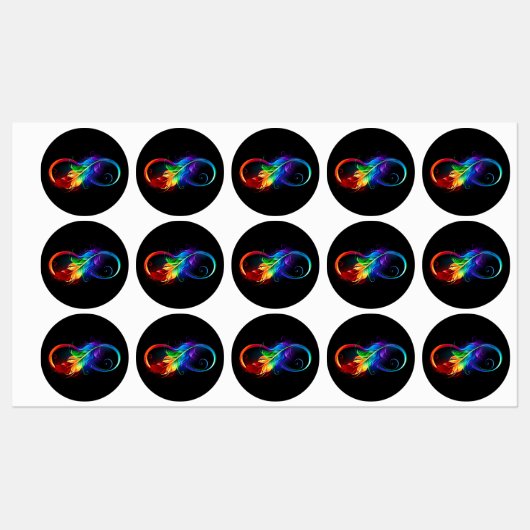 インフィニティシンボル（虹の羽根あり） ラベル (シート)