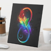 インフィニティシンボル(虹の羽根あり) 台座サイン (インサイチュ)