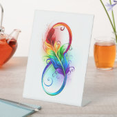 インフィニティシンボル（虹の羽根あり） 台座サイン (インサイチュ)