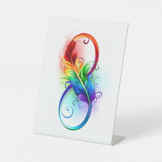 インフィニティシンボル（虹の羽根あり） 台座サイン (正面)