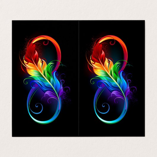 インフィニティシンボル(虹の羽根あり) 名刺 (外部フラット)