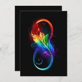 インフィニティシンボル(虹の羽根あり) 招待状 (正面/裏面)