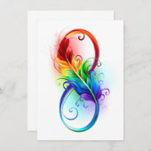 インフィニティシンボル(虹の羽根あり) 招待状 (正面/裏面)