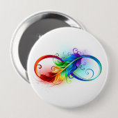 インフィニティシンボル（虹の羽根あり） 缶バッジ (正面&裏面)