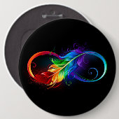 インフィニティシンボル（虹の羽根あり） 缶バッジ (正面&裏面)