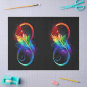 インフィニティシンボル（虹の羽根あり） 薄葉紙 (クラフト)