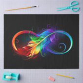 インフィニティシンボル（虹の羽根あり） 薄葉紙 (クラフト)