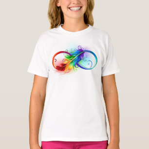 インフィニティシンボル(虹の羽根あり) Tシャツ