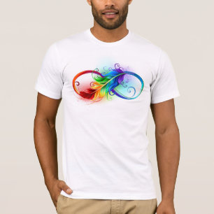 インフィニティシンボル(虹の羽根あり) Tシャツ